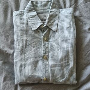 Tennis men's Button down, Long Sleeves, Size S blue shirt.